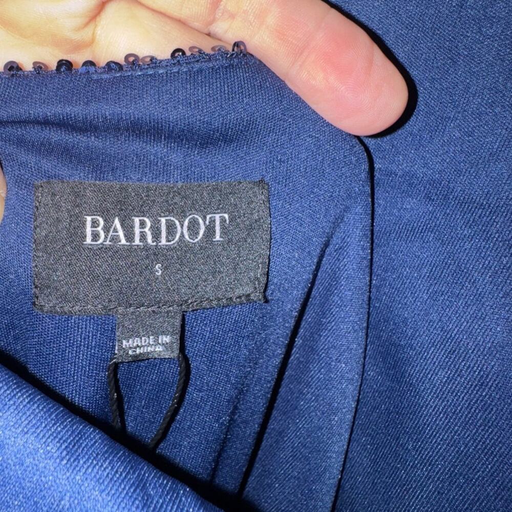 BARDOT NWT Knox Navy Sequined Midi Low Back Dress Size S - Picture 7 of 11